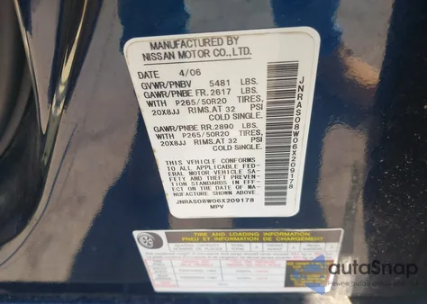 2006 Infiniti Fx35 from USA, damaged, VIN JNRAS08W06X209178